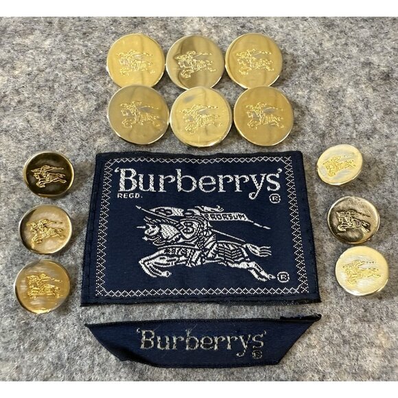 Vintage Burberry Prorsum Knight 12 Replacement Buttons Set Blazer Two Tone Gold - Picture 1 of 6